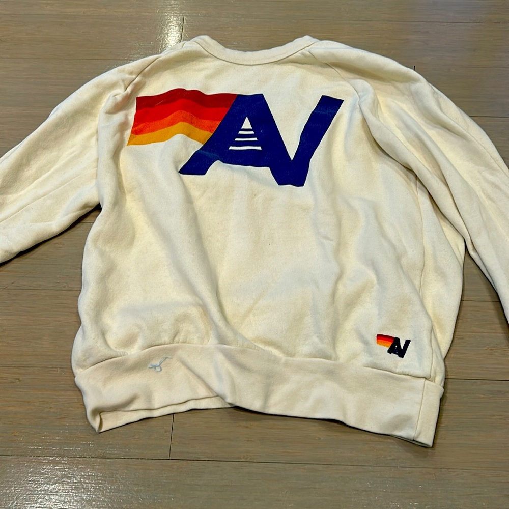 AVIATOR NATION LOGO SWEATSHIRT - VINTAGE WHITE